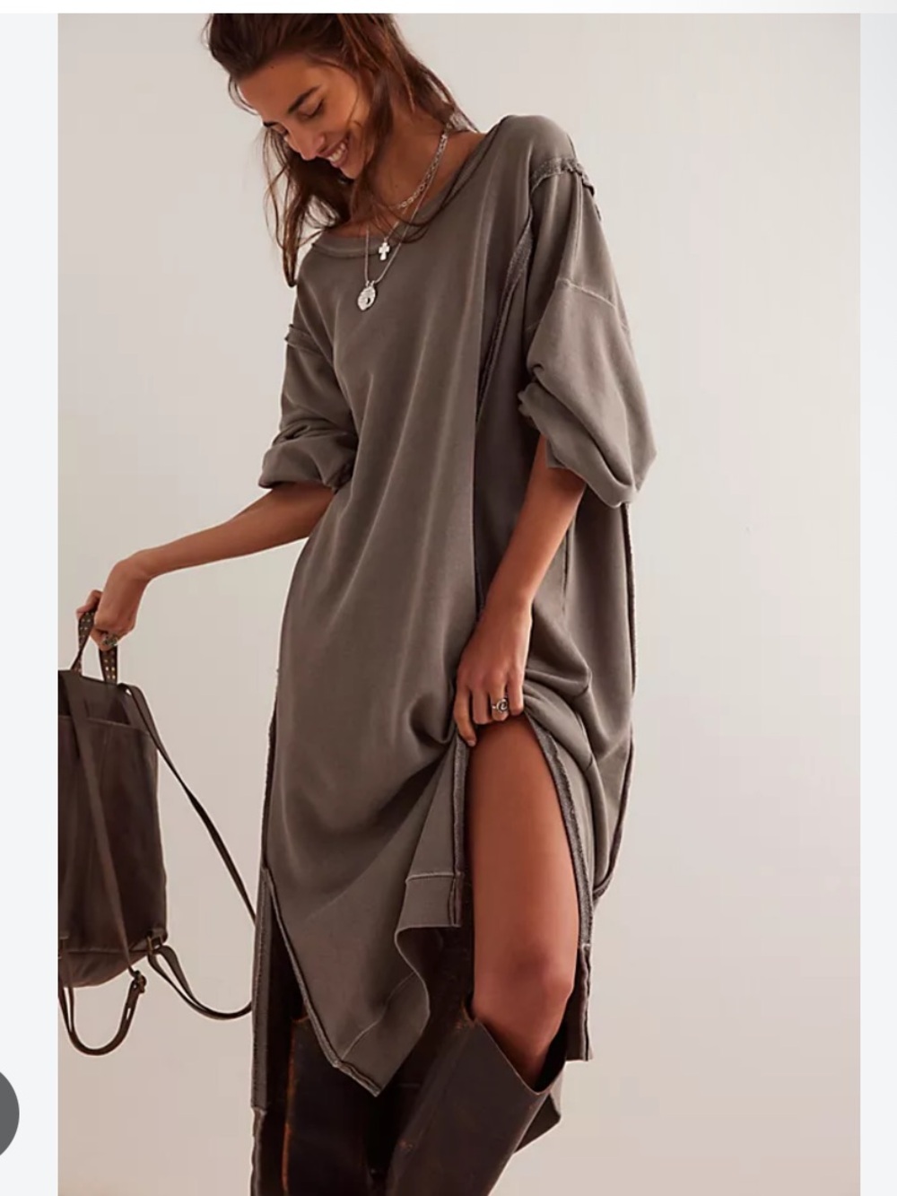 We the Free Camden maxi dress in light grey